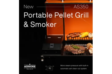 Image of ASMOKE AS350 Portable Pellet Grill and Smoker, Orange, Small, GR04076USAS