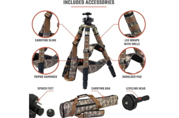 Image of Athlon Optics Midas CF40 40mm Tube Carbon Fiber Tripod, Black/Tan, 706005