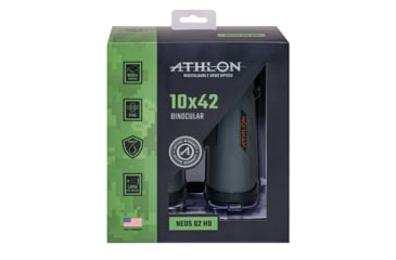 Image of Athlon Optics Neos G2 HD 10x42 Roof Prism Binocular, Rubber Armored, Gray, 116009