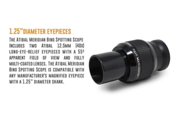 Image of Atibal Meridian Bino Spotting Scope, 40x80mm, ED APO Lens, Black, 16 inches, AT-MER-BSS-40x80