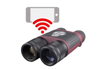 Image of ATN BinoX THD Thermal Binoculars w/Video Recording, Wi-Fi, GPS, Smartphone Control via App. Red/Black
