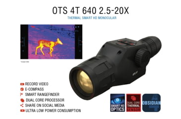 Image of ATN OTS 4T, 2.5-25x, 640x480, Thermal Viewer w/ Full HD Video rec, WiFi, Smooth zoom, iOS/Android Controlling App, Black, TIMNO4643A