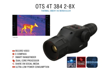 Image of ATN OTS 4T, 2-8x, 384x288, Thermal Viewer w/ Full HD Video rec, WiFi, Smooth zoom, iOS/Android Controlling App, Black, TIMNO4382A