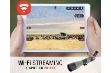 Image of ATN X-Spotter HD 20-80x Smart Day/Night Spotting Scope w/Video Recording, Wi-Fi, GPS, Smartphone Control via App, Green / Black DGSSHD2080