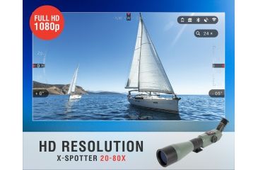 Image of ATN X-Spotter HD 20-80x Smart Day/Night Spotting Scope w/Video Recording, Wi-Fi, GPS, Smartphone Control via App, Green / Black DGSSHD2080