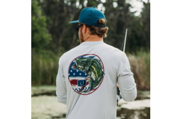 Image of AVID Sportswear Stars And Bars Avidry Long Sleeve Shirt - Mens, Glacier, 2XL, MK32421GLG2X