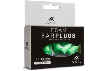 Image of AXIL Foam Ear Plugs - 20 Pair Travel Pack w/Key Chain Holder, Green, Small, FP-20GKP
