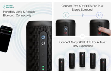 Image of AXIL Xphere Outdoor Bluetooth Speaker, Black, Medium, XPHR