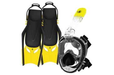 Image of Body Glove Aire Free Breath Mask/Snorkel/Fins Complete Set - Black BA5F0223, S/M, Black, 21050SET-Black-S/M