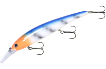 Image of Bandit Walleye Shallow Bait, 4 3/4in, 5/8oz, White Blue/Orange Head, BDTWBS1OL151