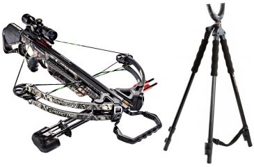 Image of Barnett Crossbows Droptine Crossbow, Realtree Xtra, 78058 W/ Vanguard Quest Tripod