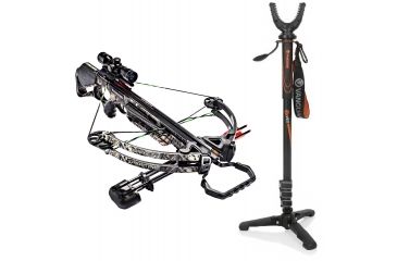 Image of Barnett Crossbows Droptine Crossbow, Realtree Xtra, 78058 W/ Vanguard Veo Shooting Stick