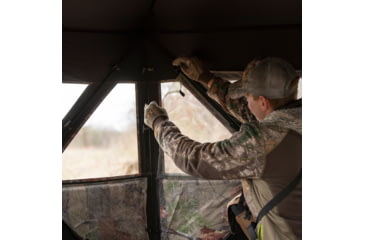 Image of Barronett Blinds Feather Five Hub Hunting Blind, Bloodtrail Backwoods, 4-Person, FF500BW