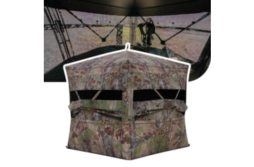 Image of Barronett Blinds Grandview, See-Through Hunting Blind, View-Through Fabric, Silent Shooting Windows, Bloodtrail Backwoods, 82in x 105iin x 103in, Bloodtrail Backwoods, 4-Person, GV450BW