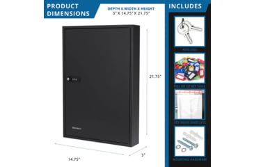 Image of Barska 100 Capacity Adjustable Key Cabinet