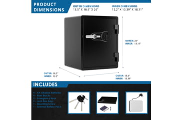 Image of Barska FV PRO 600 Biometric Keypad Fire Resistant Safe