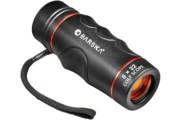 Image of Barska Blue Line 8x22 Waterproof Ruby Lens Golf Rangefinding Monocular, Black