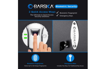 Image of Barska Compact Biometric Gun Safe, Black, 12x8x7.75in w/ Motorized Lock AX11620