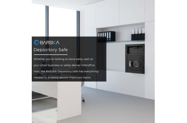 Image of Barska DX-200 Standard Depository Keypad Safe, Anti-Fishing Baffles, Solid Steel, Black, Outer Dimensions - 14 x 14 x 20 in AX12588