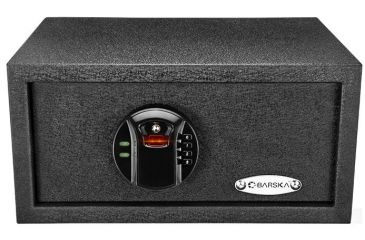 Image of Barska HQ100 Biometric Keypad Safe, 30 Fingerprint Memory, Steel, Black, Outer Dimensions-14.5 x 11.75 x 7 in AX12476