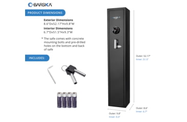 Image of Barska HQ800 Standard Quick Access Keypad Biometric Rifle Safe, Black, AX12760