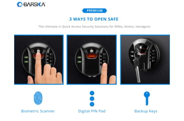 Image of Barska HQ800 Standard Quick Access Keypad Biometric Rifle Safe, Black, AX12760