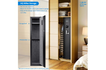 Image of Barska HQ800 Standard Quick Access Keypad Biometric Rifle Safe, Black, AX12760