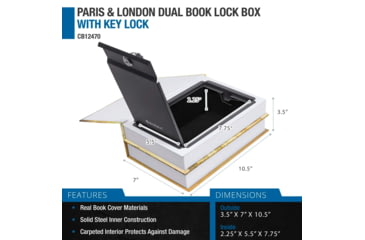 Image of Barska London &amp; London Series Dual Book Lock Boxes with Key Lock, Multi, Medium, CB13056