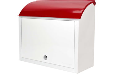 Image of Barska Retro Locking Wall Mount Mailbox. 13in Width, Cream-Red, Small, CB13700