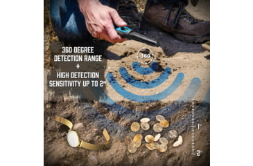 Image of Barska SURVEYOR-200 Waterproof Handheld Metal Detector, Black, Small, BE13958