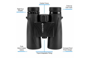 Image of Barska WP Blackhawk 10x42mm BAK-4 Prism Binocular, Black, Small, AB13434