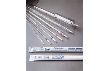 Image of BD Falcon Disposable Serological Pipets, Polystyrene, Sterile, Plugged, BD Biosciences 357600 Individually Wrapped In Paper/Plastic