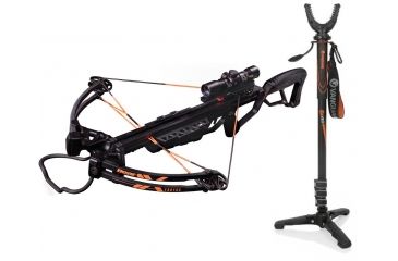 Image of Bear X Fortus Crossbow Package, Black, A6FRTBK180 W/ Vanguard Veo Shooting Stick
