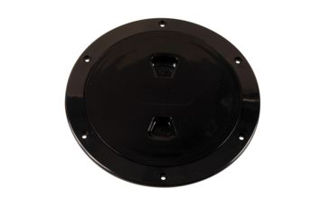 Image of Beckson Marine 6" Smooth Center Screw-Out Deck Plate - Black 46423