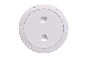 Image of Beckson Marine 6" Smooth Center Screw-Out Deck Plate - White 46425