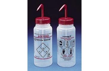 Image of Bel-Art Safety-Vented Labeled Wash Bottles, Low-Density Polyethylene, Wide Mouth 116422623 500 Ml (16 oz.) Capacity