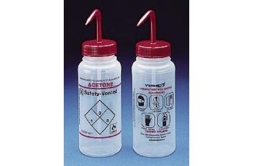 Image of Bel-Art Safety-Vented Labeled Wash Bottles, Low-Density Polyethylene, Wide Mouth 116430222 250 Ml (8 oz.) Capacity