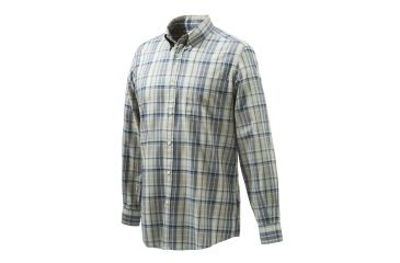 Image of Beretta Classic Shirt, Beige &amp; Blue Check, Medium, LU210T0707013LM