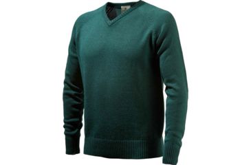 Image of Beretta Men's Classic V-neck Sweater Dark Green Medium