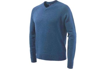 Image of Beretta Men's Classic V-neck Sweater Large Blue W/logo
