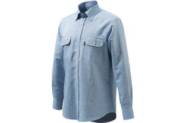 Image of Beretta Men's Serengeti Linen Shirt Lgt Blue 17.5 Neck/44lng