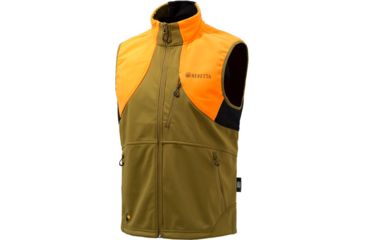 Image of Beretta Men's Soft Shell Flece Vest X-large Lgt Brown/orange