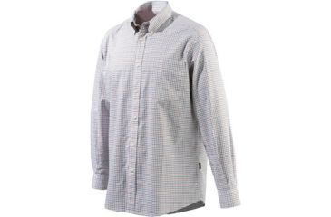 Image of Beretta Mens Drip Dry Long Sleeve White/fancy Col Xxx-lrg