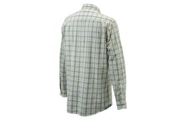 Image of Beretta Mens Seersucker Button-Down Long Sleeve Plaid Shirt,White/Green,XL LU540T1072011BXL