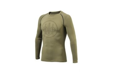 Image of Mens Warm Long Sleeve T Shirt, Green, 1