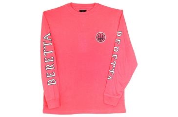 Image of Beretta T-Shirt Double Logo Long Sleeve, Pink, Extra Small TS71729434XS