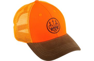 Image of Beretta Upland Trucker Hat - Men's, Tobacco/Blaze Orange, One Size, BC641T15150850