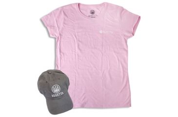 Image of Beretta Women's Cap &amp; T-shirt X-lg Roll-up Combo Grey/pink