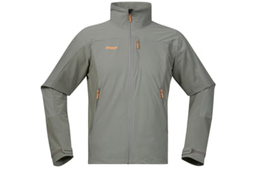 Image of Bergans of Norway Torfinnstind Jacket - Men's-Solid Grey/Pumpkin-Medium
