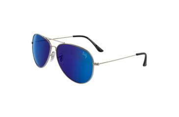 Image of Berkley Diamond Sunglasses, Silver Frame, Blue Mirror Grey Base Lens, 1362291